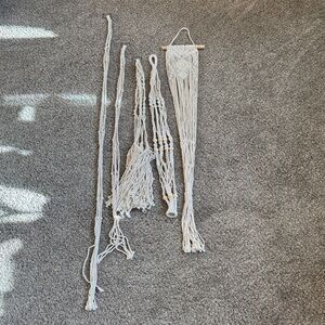 Cream Macrame Plant Hangers
